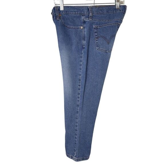 Levi 515 Capri Denim Jeans Sz 8 Mid Rise Cropped Jeans Rolled or Unrolled - Picture 4 of 7